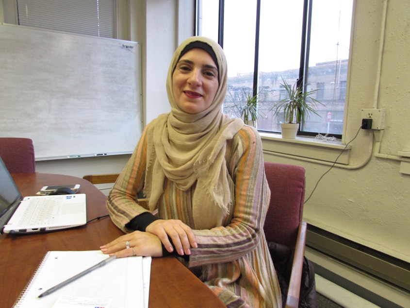 caption: Jasmin Samy is th civil rights manager at CAIR-Washington State, a chapter of America's largest Muslim civil liberties and advocacy organization. She says it's often difficult to get people to speak up when they think they're being discriminated against.