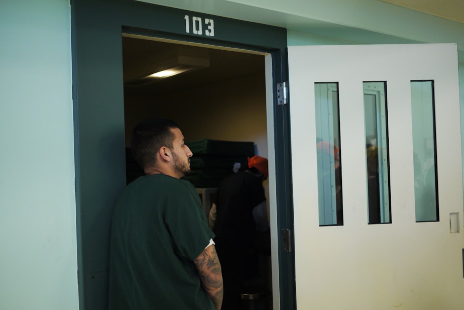 caption: Detainee at Northwest Detention Center (file photo)