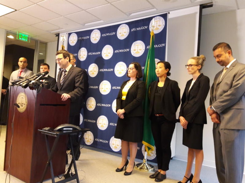 caption: Washington state Attorney General Bob Ferguson has filed a lawsuit against the Trump Administration. The suit alleges the Executive Order is harming Washington residents and damaging the state's economy.
