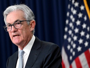 caption: Federal Reserve Chair Jerome Powell speaks during a news conference after the Fed's meeting on Nov. 2, 2022, in Washington, D.C. The Fed raised interest rates by a quarter percentage point on Wednesday, its smallest increase in 11 months.