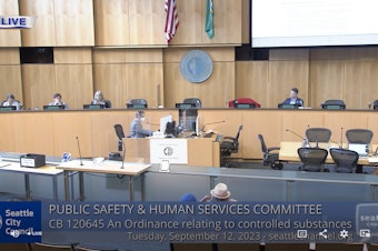 caption: The Seattle City Council's Public Safety Committee voted 4-1 to approve a new drug possession ordinance on Tuesday Sept. 12. 