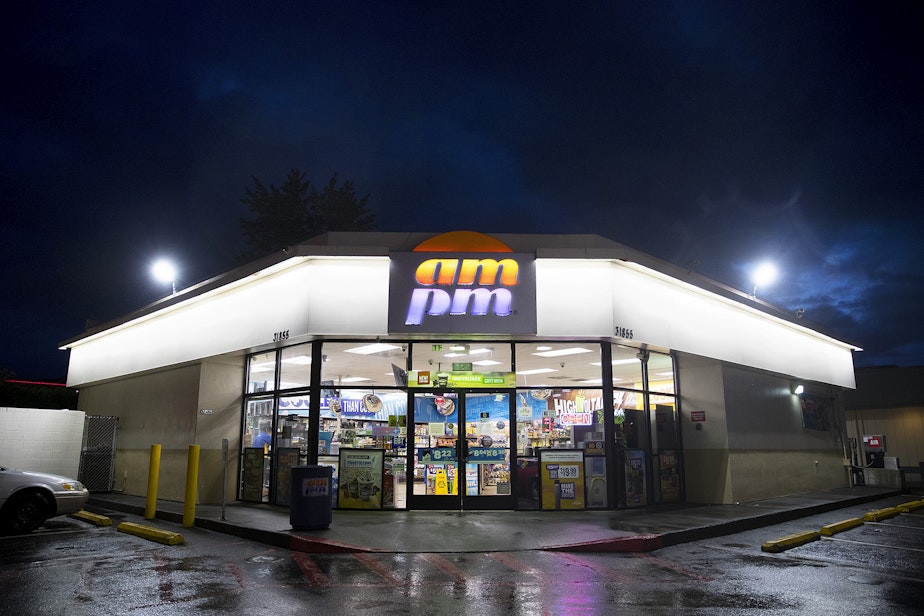 caption: The ampm where Josiah Hunter was put into a chokehold in 2014 is shown on Tuesday, May 14, 2019, on Pacific Highway South in Federal Way. 