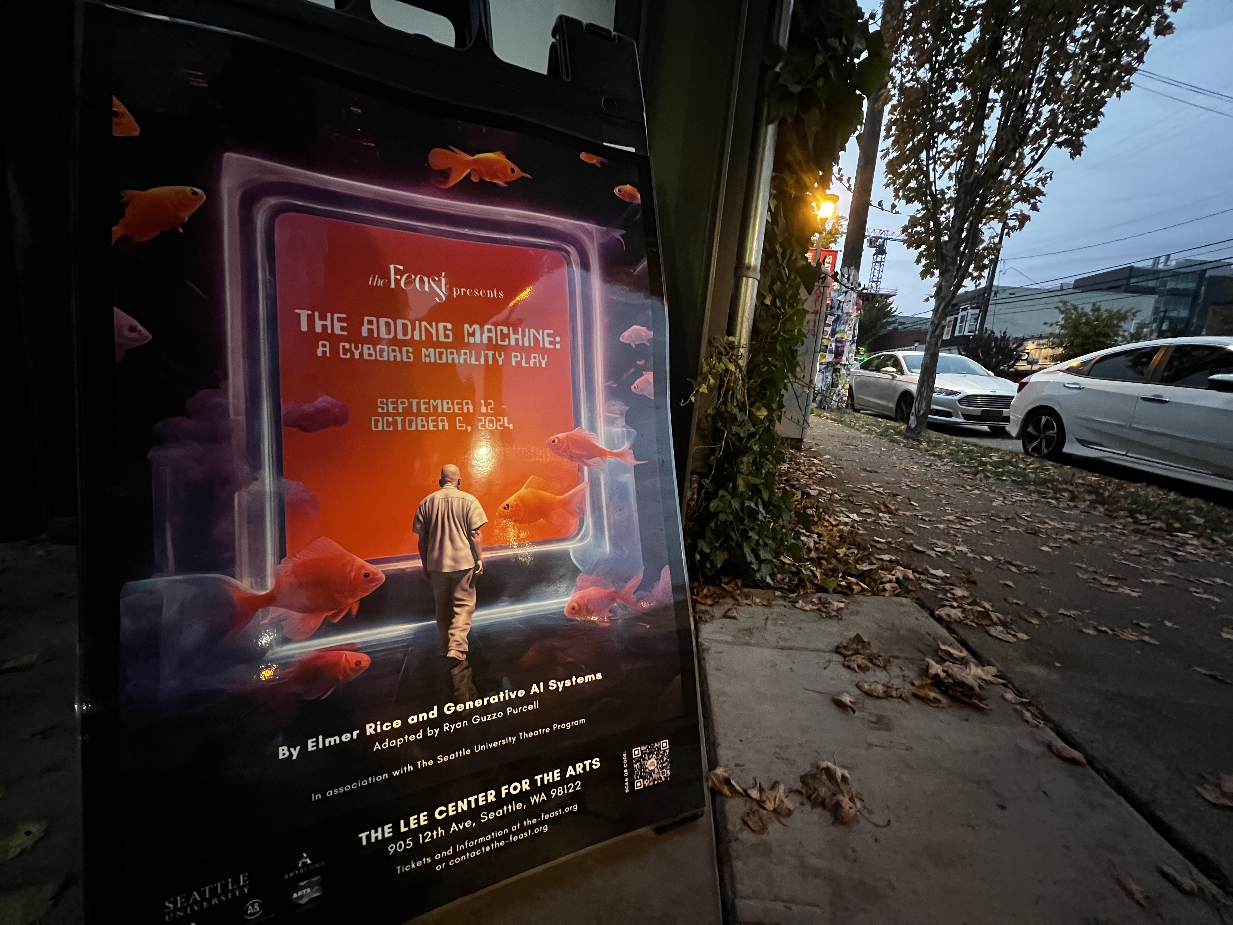 caption: "The Adding Machine: A Cyborg Morality Play" is running through Sunday, Oct. 6 at Seattle University's Lee Center for the Arts. 