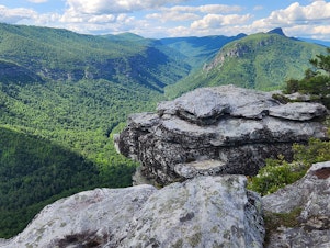 caption:  Linville Gorge is sometimes called the Grand Canyon of the East.  It sprawls over 12,000 rugged acres on U.S. Forest Service land in western Tennessee, but ssome trails are accessible enough for a quick day hike.