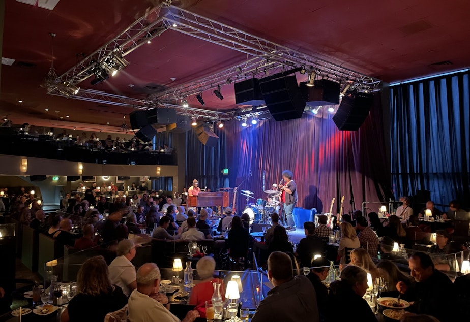 Caption: The Delvon Lamarr Organ Trio plays to a full house on Dimitrious Jazz Alley in September 2021.
