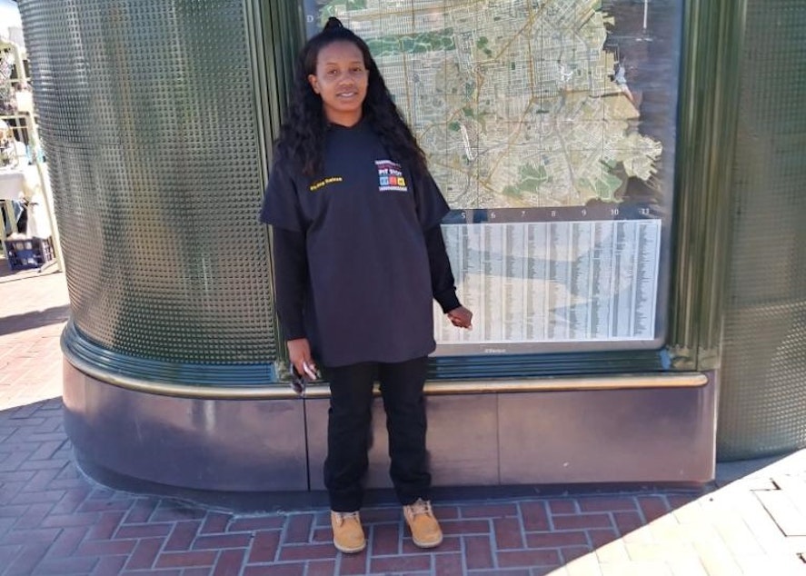 caption: Neima Hawkins is a supervisor for San Francisco's Pit Stop program. 