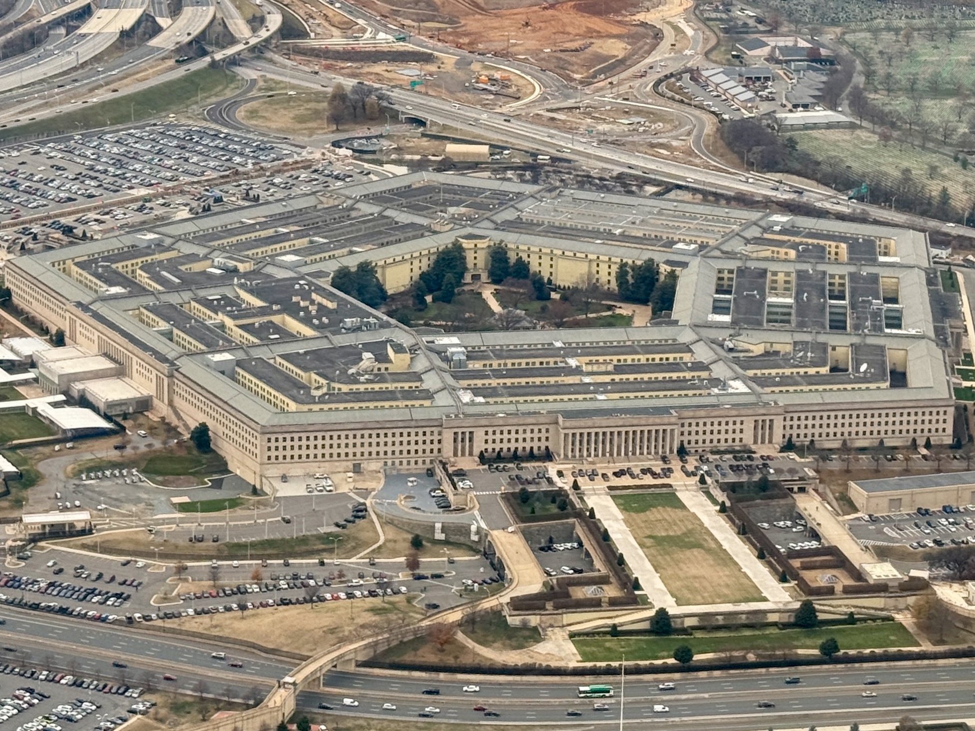 caption: A view of the Pentagon on Dec. 13, 2024, in Washington, D.C. President Trump has said he would like to rename the Department of Defense the Department of War.