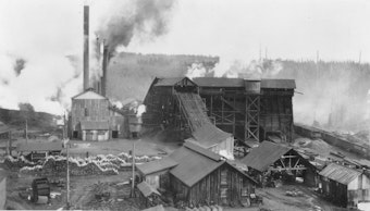 caption: Mine #11 in Black Diamond supported a workforce of 400-500 people, underground and on the surface. This mine operated from 1896 to 1927. Photo is from 1904. Click on the photo for more images.