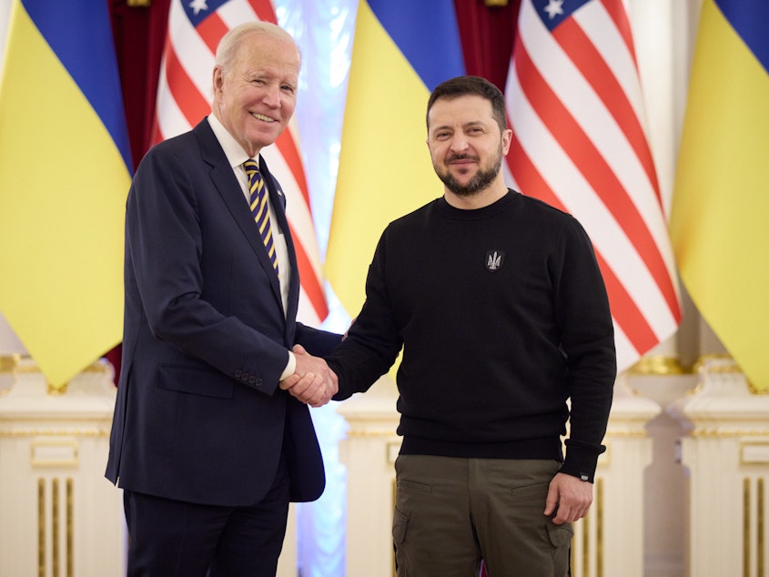 caption: Ukrainian President Volodymyr Zelenskyy travels to Washington this week to press for additional funding for the war with Russia. President Biden has Congress to approve $24 billion in new funding.