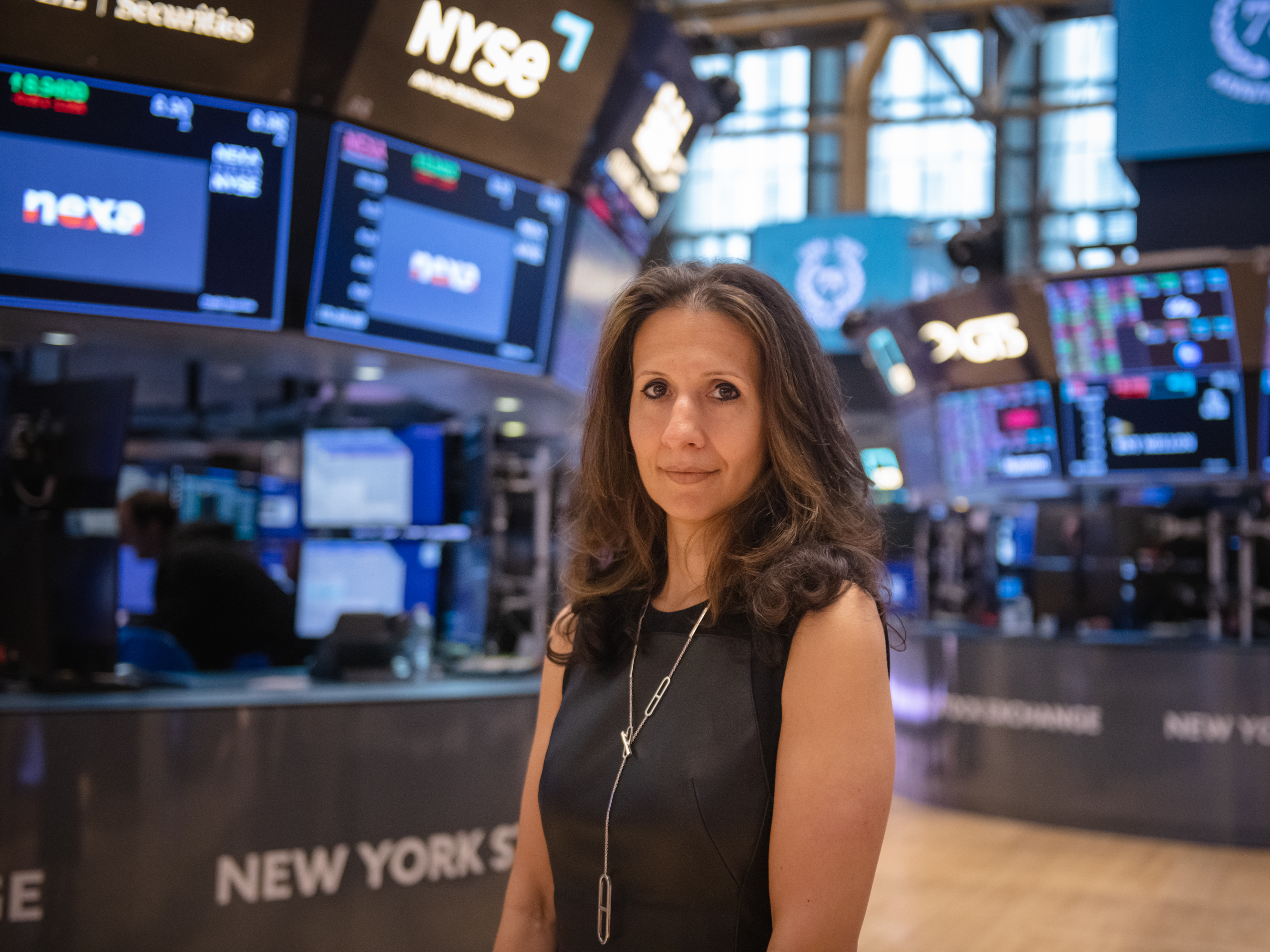 caption: Lynn Martin started as the new CEO of the New York Stock Exchange in January.