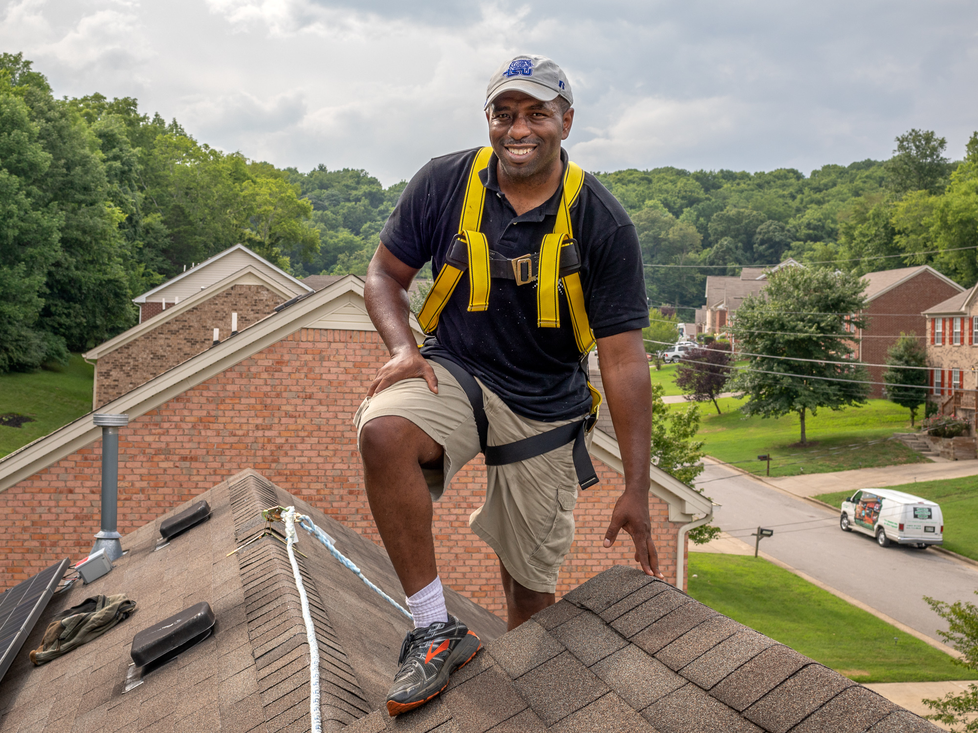 caption: Jason Carney designed and installed the solar array on the roof of his house in Nashville, Tenn. He wants to introduce more people in minority communities to the advantages of solar energy.