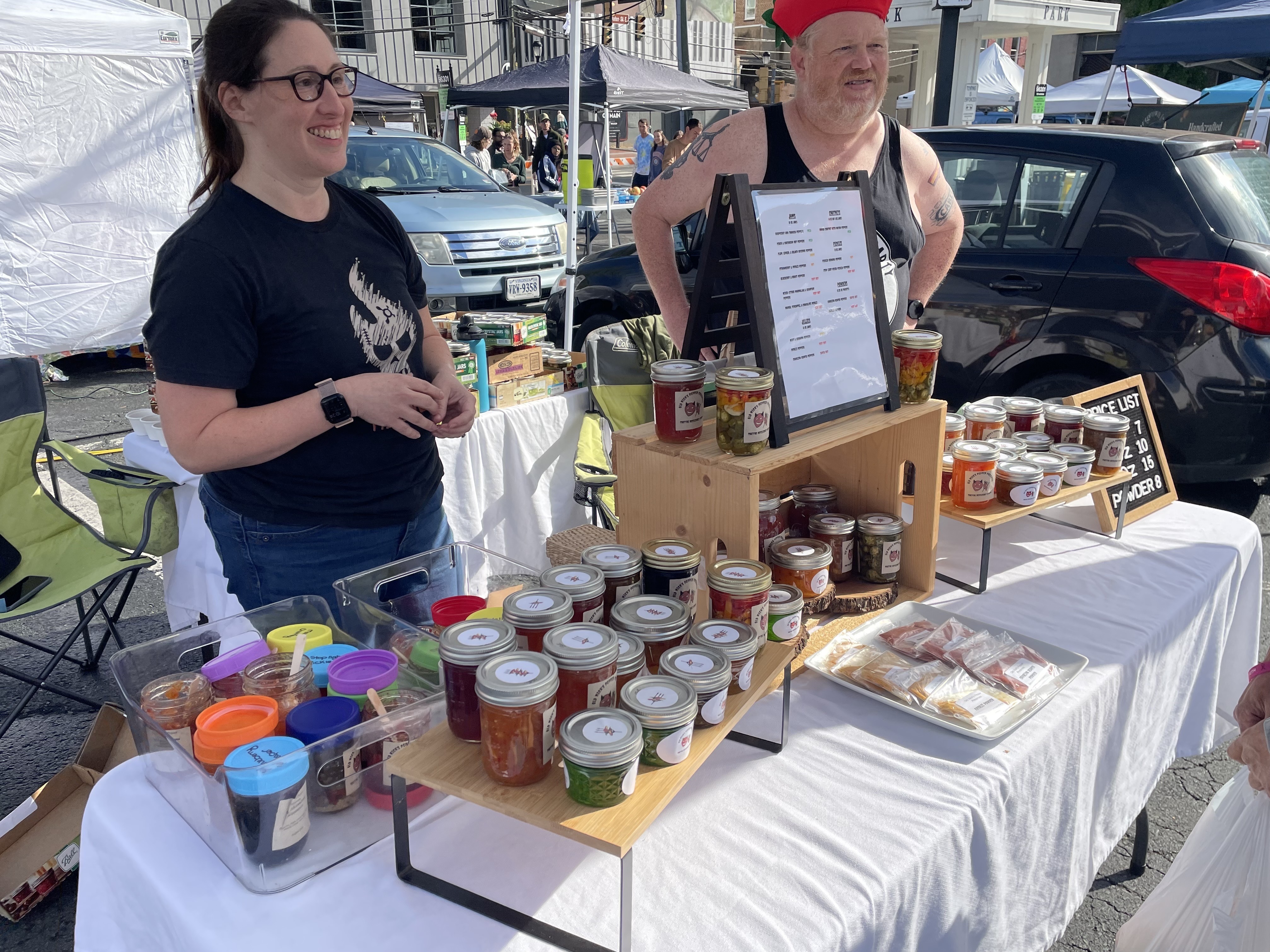 caption: Amy Little (left), a student and longtime resident in Charlottesville, said Biden should "absolutely" come visit the town.
