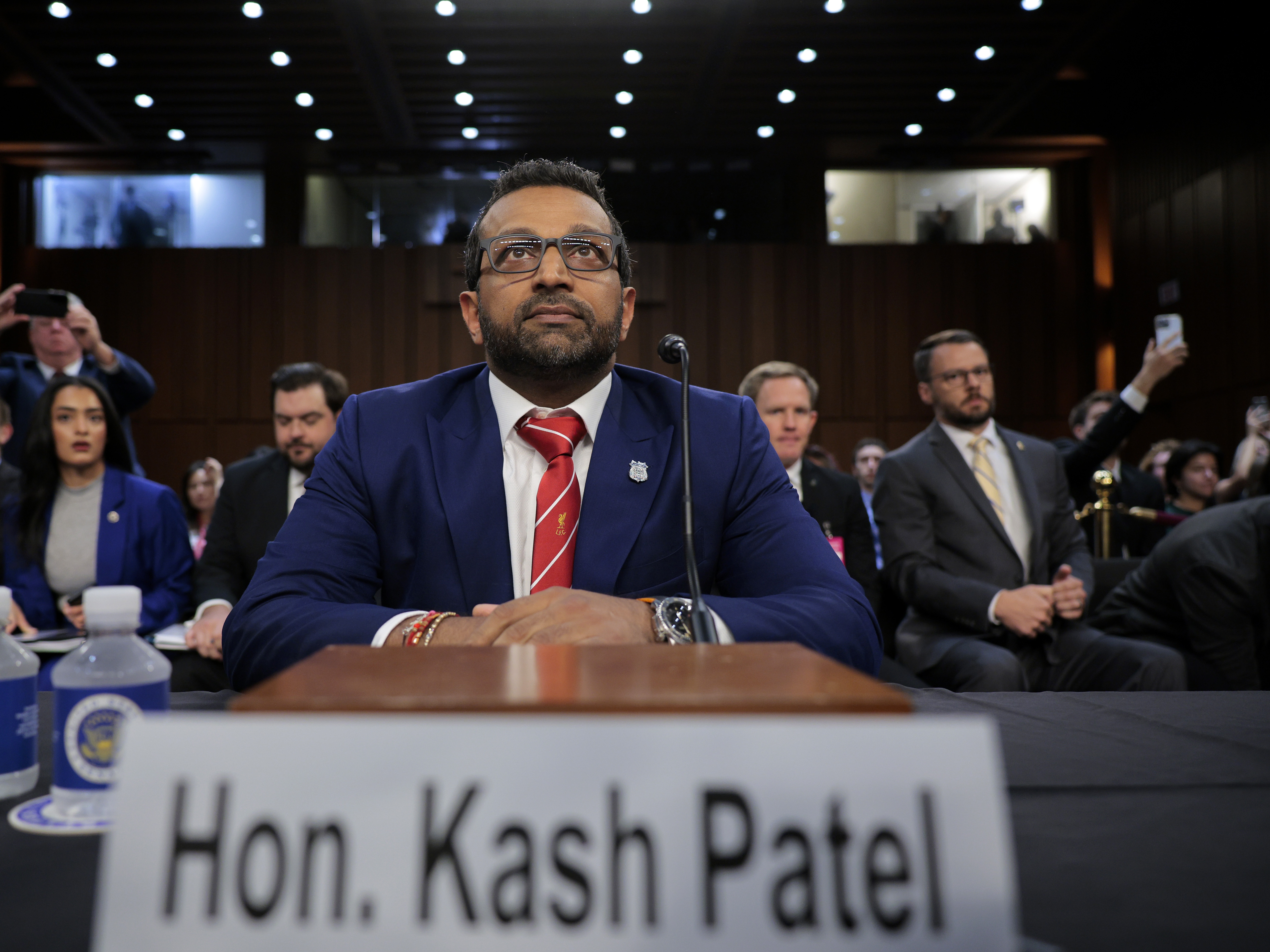 caption: Federal Bureau of Investigation Director Kash Patel arrives to testify before the Senate Judiciary Committee in the Hart Senate Office Building on Capitol Hill on Sept. 16.