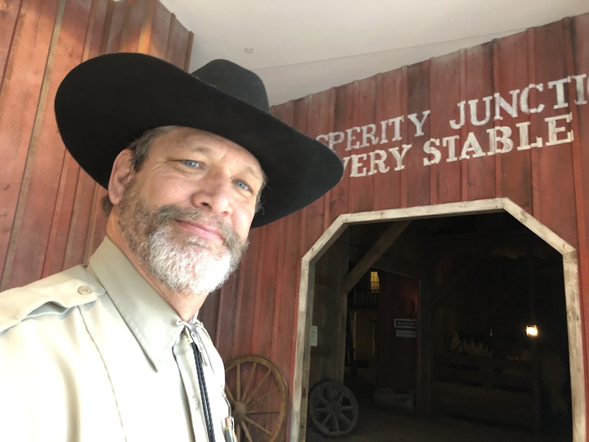 caption: Tim Tiller, the head of security at the National Cowboy and Western Heritage Museum in Oklahoma City, Okla., was tapped last month to take over the museum's social media accounts during the pandemic shutdown. He says he was "brand new" to social media.