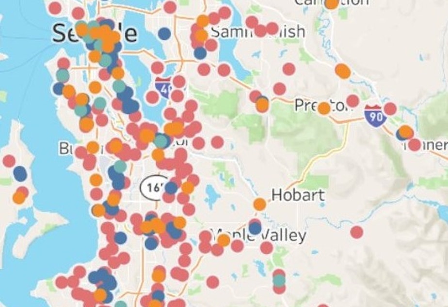 caption: Covid-19 Seattle-area Emergency Food Resources Map