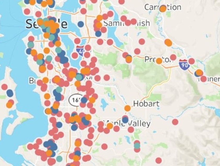 caption: Covid-19 Seattle-area Emergency Food Resources Map