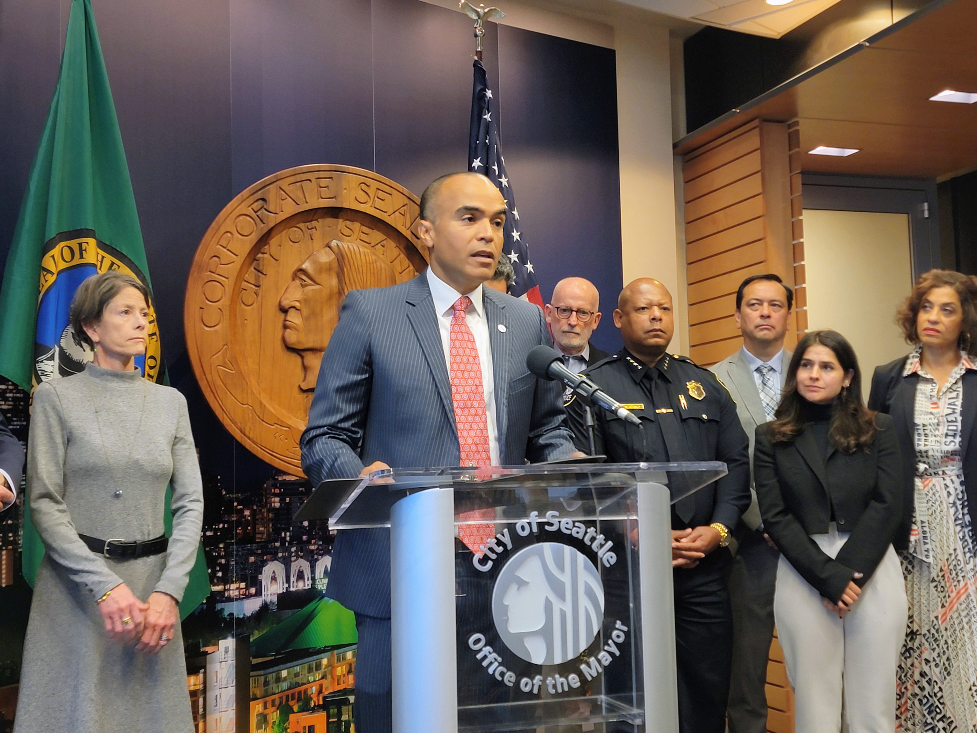 caption: Washington Attorney General Nick Brown said the state is prepared to fight back against the potential deployment of federal troops to Seattle on Monday, September 29, 2025.