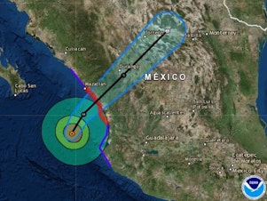 caption: Hurricane Willa is predicted to hit Mexico's western coast on Tuesday, bringing high winds and a dangerous storm surge.