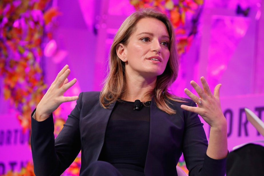 caption: MSNBC anchor Katy Tur speaks onstage at the Fortune Most Powerful Women Summit, Day 3, on Oct. 11, 2017 in Washington, D.C. (Paul Morigi/Getty Images for Fortune)