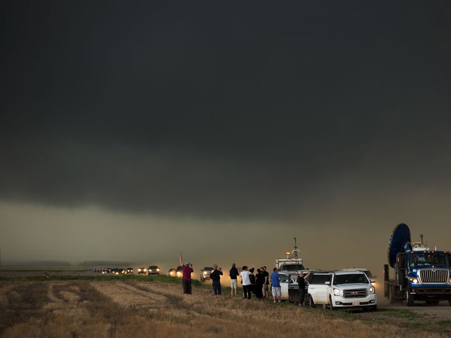caption: With funding from the National Science Foundation and other government grants, scientists and meteorologists from the Center for Severe Weather Research study a storm in Oklahoma in 2017. They get close to supercell storms and tornadoes to better understand their formation and improve prediction.