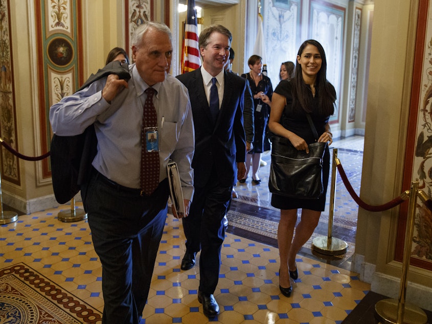 caption: Former Sen. Jon Kyl has been shepherding Supreme Court nominee Brett Kavanaugh through the Senate.  Kyl will return to the chamber, succeeding the late John McCain.