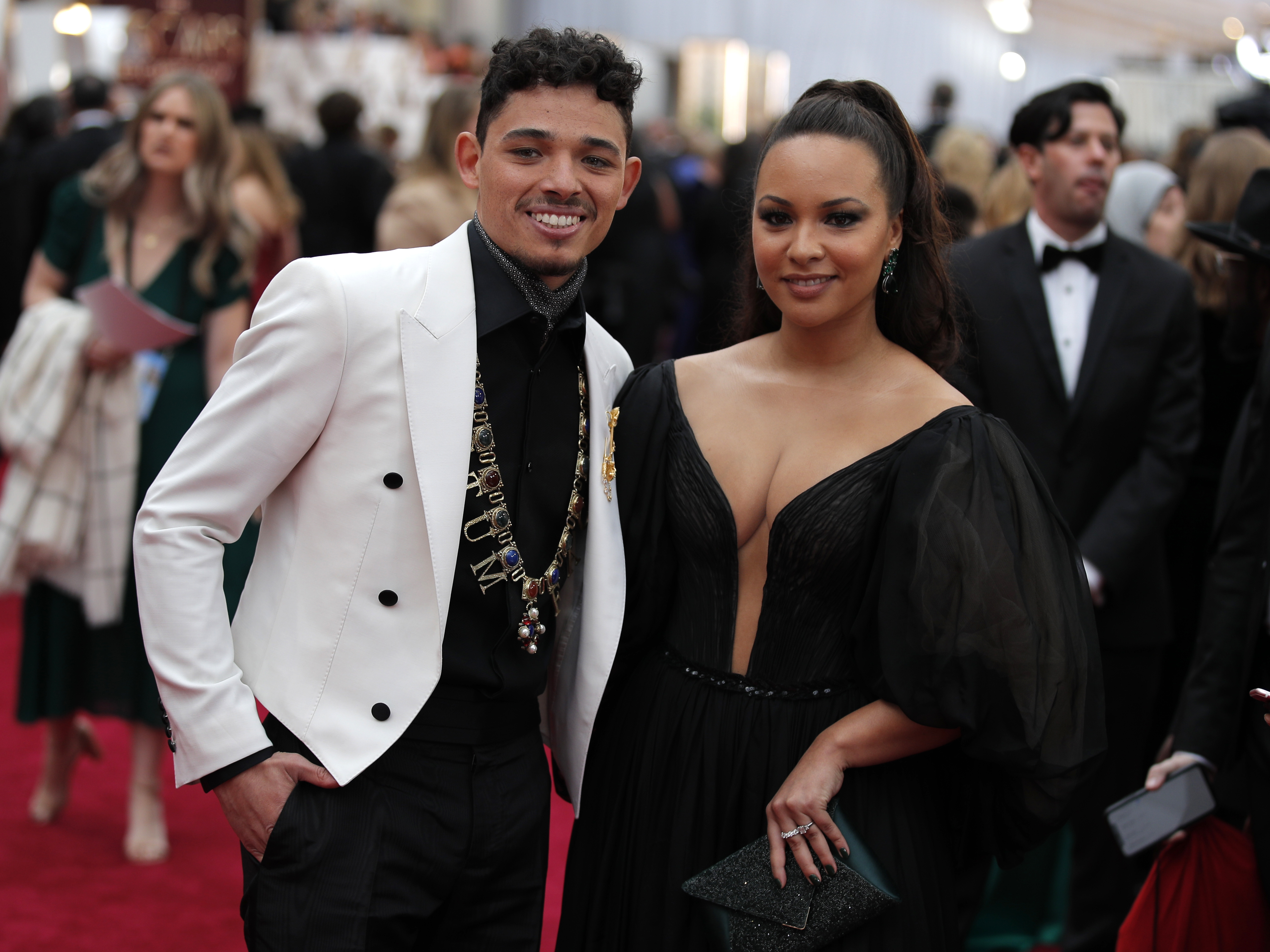 caption: This year's Broadway-adapted movie<em> In The Heights</em>, starring actors Anthony Ramos, left, and Jasmine Cephas Jones, is a rare exception to Hollywood's pattern of excluding Latino narratives.