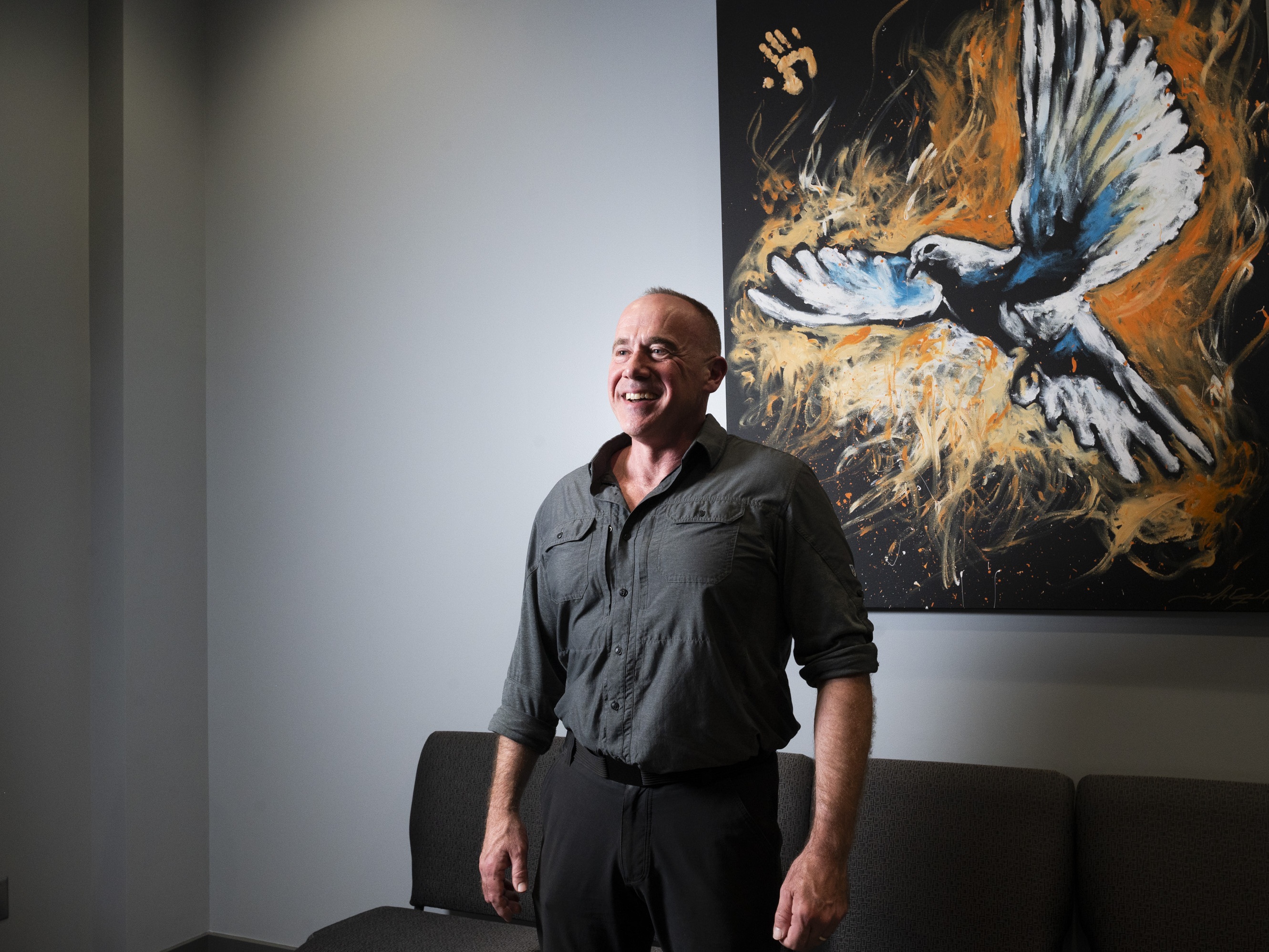 caption: Pastor Chad Harvey says he doesn't think his church is getting more political, but that politics is getting more spiritual.