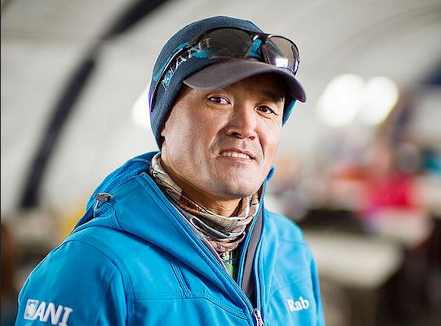 caption: Lhakpa Gelu Sherpa, who lives in the Seattle area, has summited Everest 15 times. He holds the official record for speed in climbing the world's tallest peak -- 10 hours, 56 minutes and 46 seconds. 