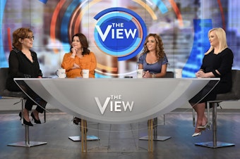 caption: Ana Navarro (center left) and Sunny Hostin (center right) appear on "The View" on Aug. 2, 2019.