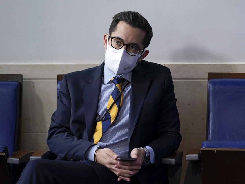 caption: TJ Ducklo resigned as White House deputy press secretary after he reportedly issued a sexist and profane threat to a journalist seeking to cover his relationship with another reporter.