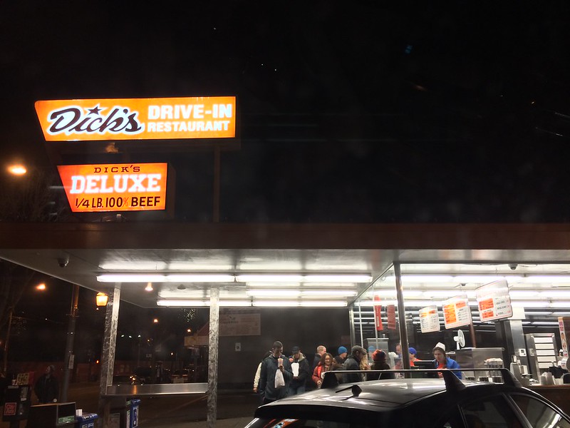 caption: Dick's Drive-In on Seattle's Capitol Hill. 