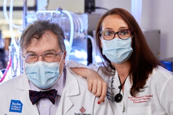 caption: Dr. Peter Hotez and Dr. Maria Elena Bottazzi of Texas Children's Hospital and Baylor College of Medicine have developed a new COVID vaccine that could prove beneficial to lower resource countries. They said their Texas location was key to the project: There were lots of local philanthropic groups that agreed to fund their research.