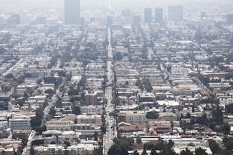 caption: Air pollution has fallen across the U.S. since the Clean Air Act of 1970. But some areas, like Los Angeles, still suffer heavy pollution from soot and smog. New rules on soot pollution from EPA aim to lower that pollution burden further.