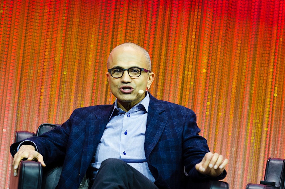 caption: FILE: Microsoft CEO Satya Nadella in 2013