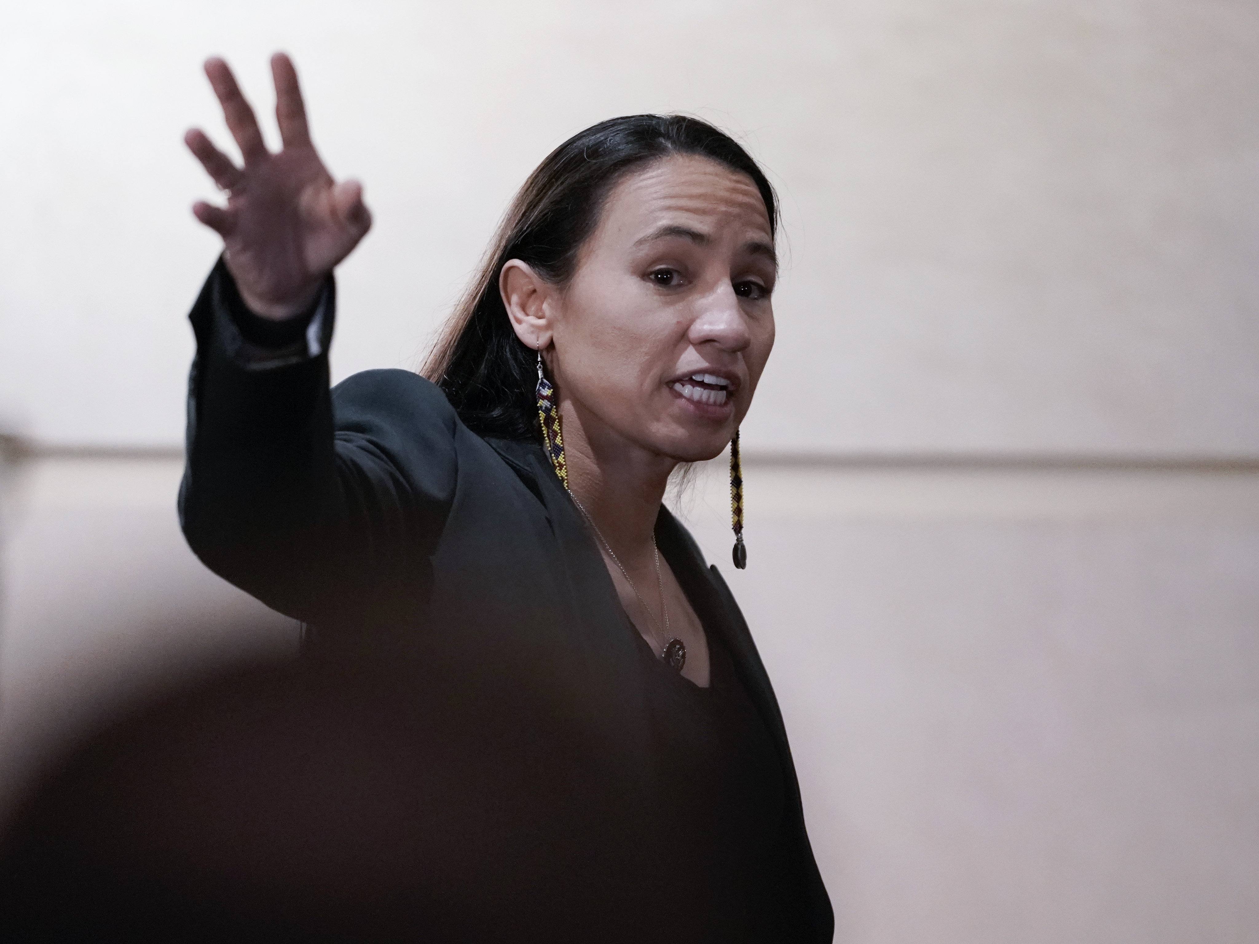 caption: Rep. Sharice Davids, D-Kan., along with other members of the Democratic Women's Caucus of the House of Representatives, are calling for all clinics that get Title X funding to get the same dollars in 2026 as in 2025.