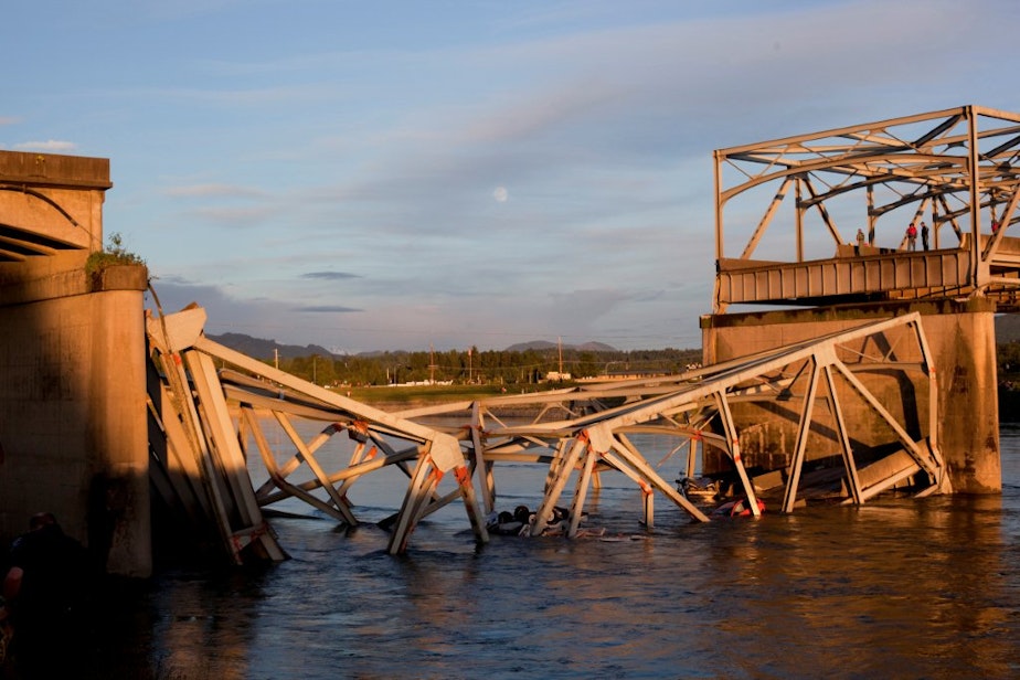 caption: It's been a year since the Skagit River bridge collapsed and little has been done to improve the infrastructure of faltering bridges elsewhere in the state.