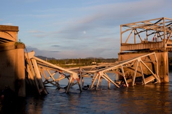caption: It's been a year since the Skagit River bridge collapsed and little has been done to improve the infrastructure of faltering bridges elsewhere in the state. 