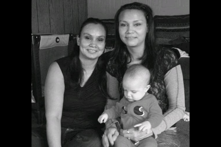 caption: Mary Davis-Johnson, left, and her sister Nona Blouin with their nephew. Davis-Johnson was last seen in Nov. 2020 on the Tulalip reservation.