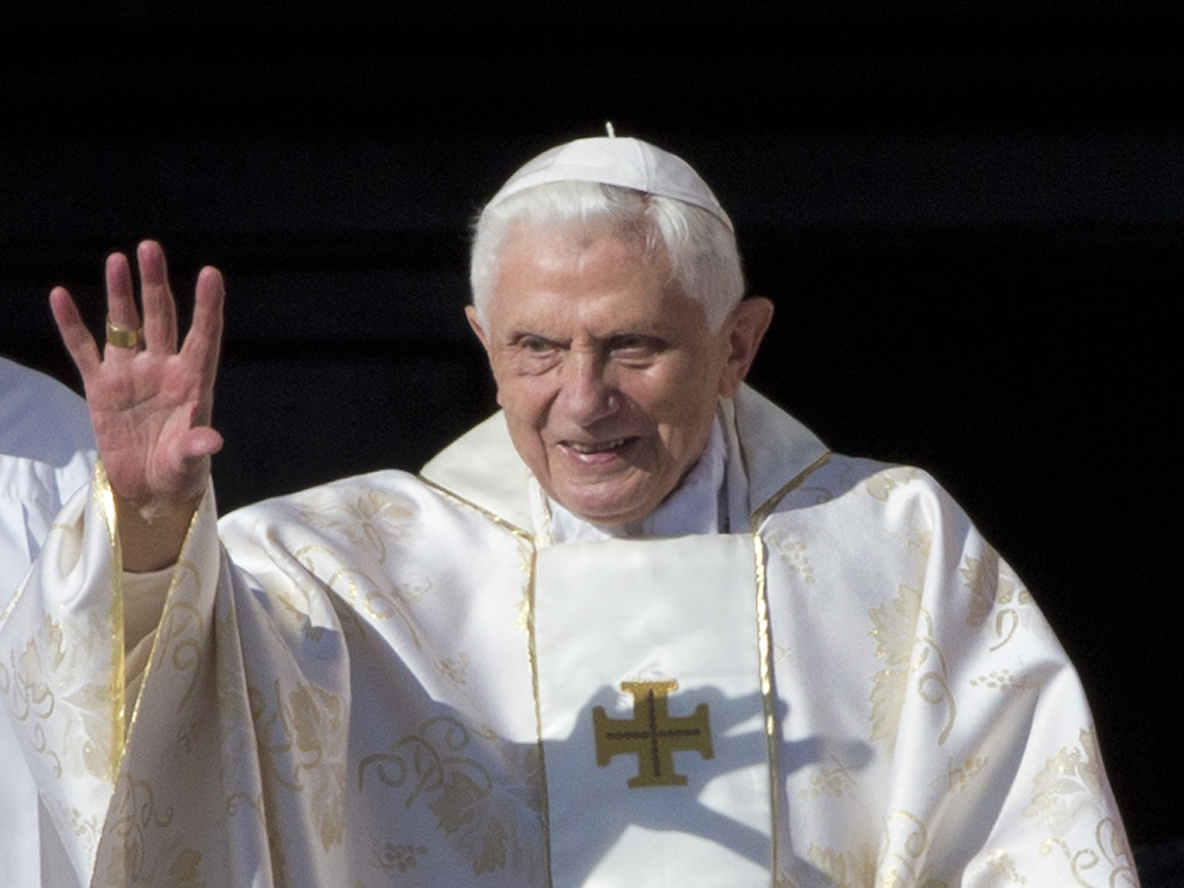 caption: Pope Emeritus Benedict XVI arrives in St. Peter's Square at the Vatican to attend the beatification ceremony of Pope Paul VI in 2014. Pope Francis on Wednesday said his predecessor, Pope Emeritus Benedict XVI, is "very sick," and he asked the faithful to pray for the retired pontiff so God will comfort him "to the very end."