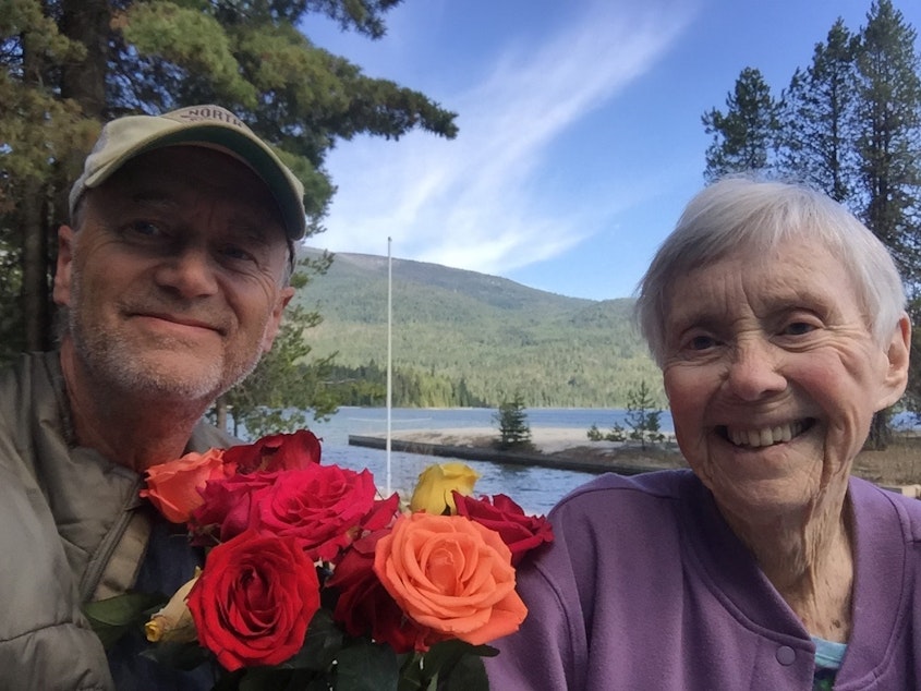 caption: Tom Paulson and his mother, Connie Wagoner