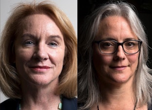 caption: Mayoral candidates Jenny Durkan and Cary Moon. 