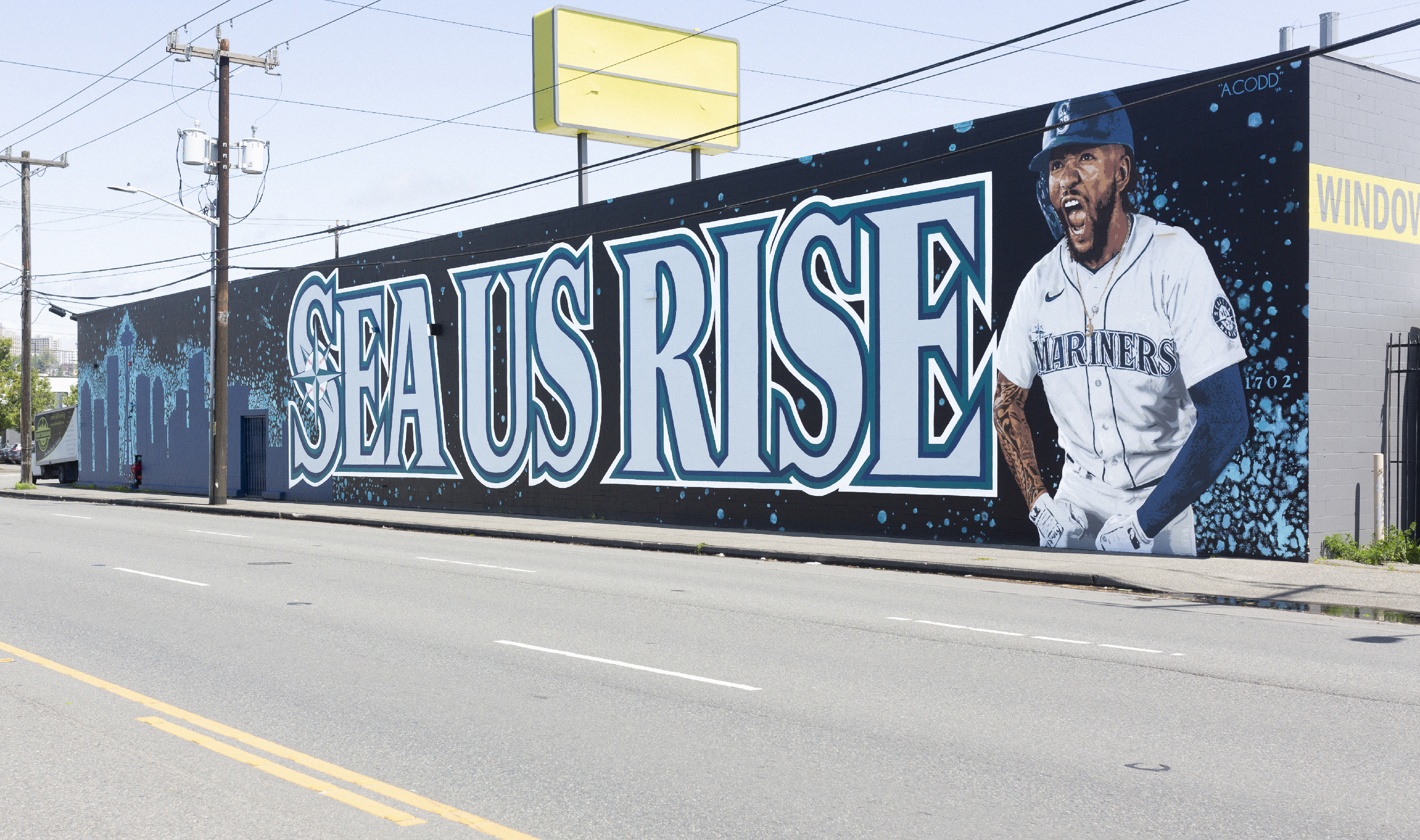 J.P. Crawford Helps Paint a Mural of J.P. Crawford - SODO