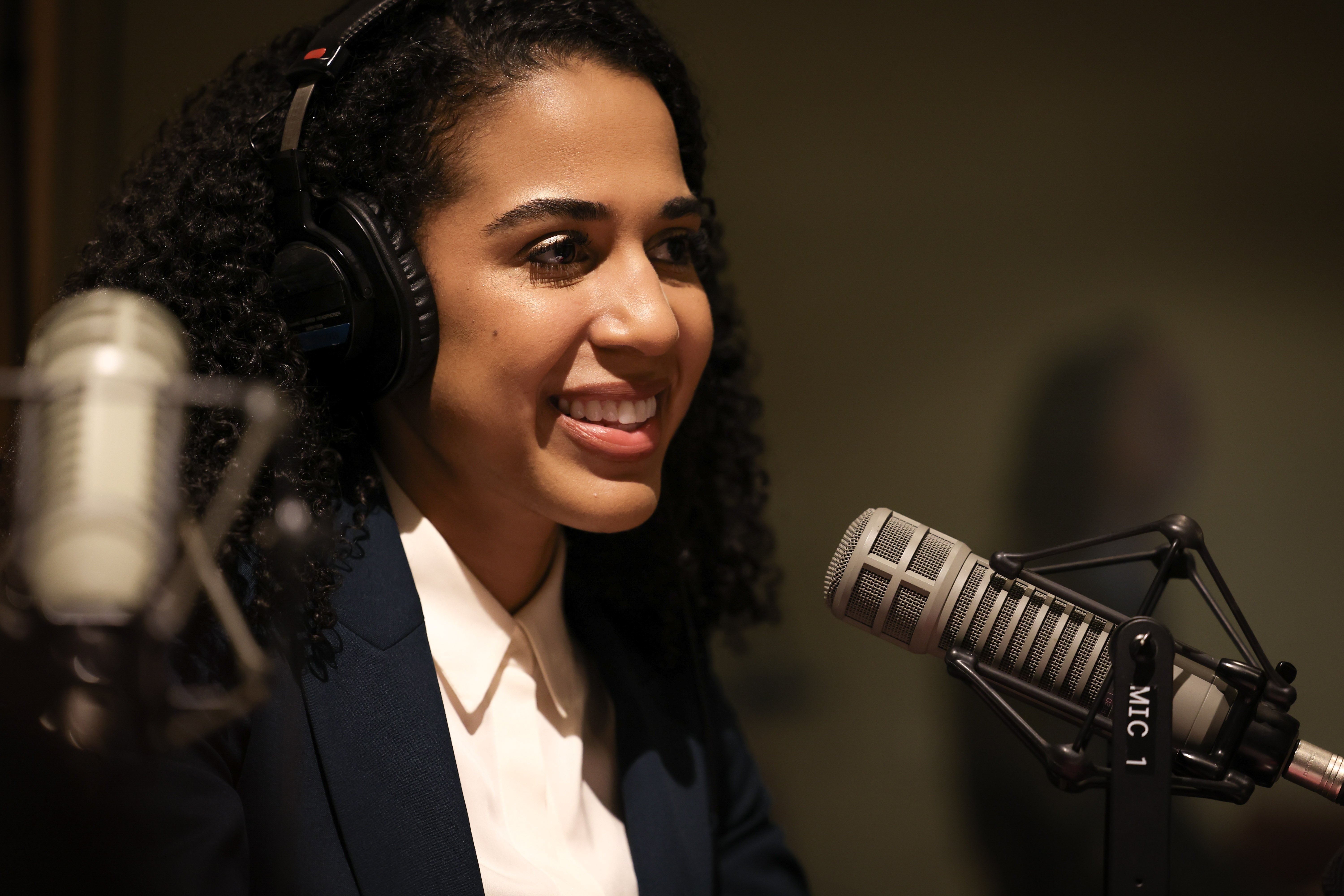 caption: Erika Evans, Seattle's soon-to-be city attorney, photographed at KUOW's studios in Seattle on Nov. 21, 2025.