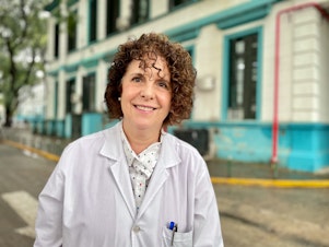 caption: Dr. Susana Lloveras, an infectious disease physician at Hospital Muñiz in Buenos Aires, Argentina, says she used to see one or two cases of chikungunya a year. But earlier this year there were  two to three new cases a day.