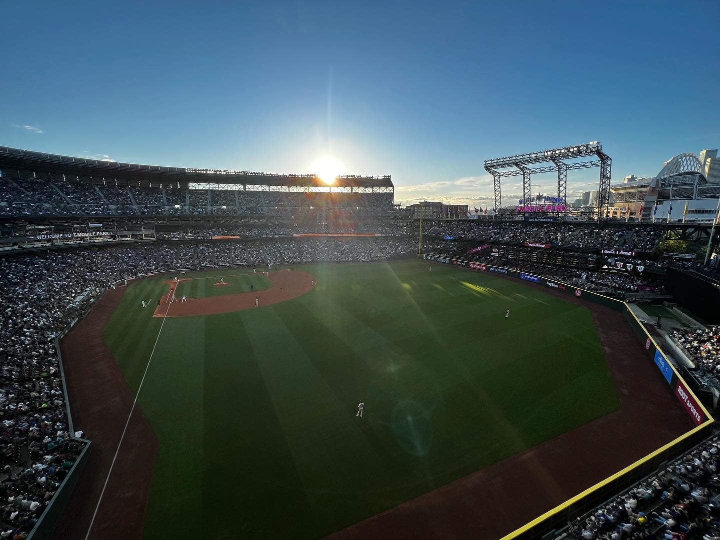 caption: T-Mobile Park, home of the Seattle Mariners, during a 2022 regular season game.