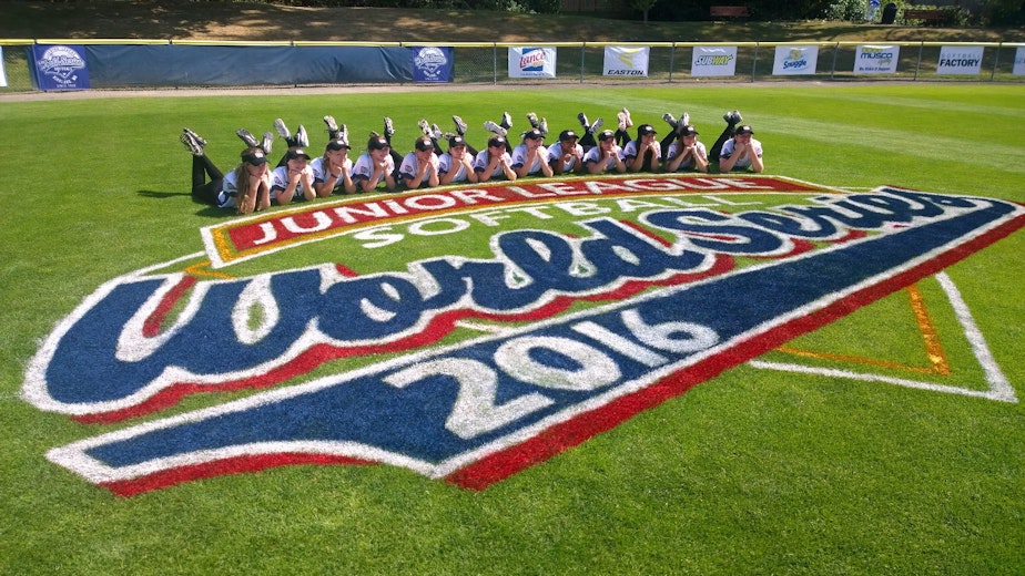 caption: The Kirkland All-Stars are hosting the Junior Softball World Series this week.