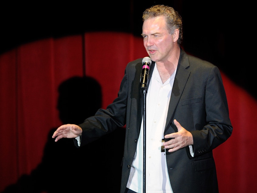 caption: Former Saturday Night Live star Norm Macdonald recorded a standup comedy special in his living room before he died in the fall of 2021. The special, which is set to be released on Netflix this month, was something he wanted to leave for his fans if he were to die unexpectedly.