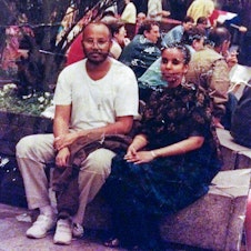 caption: Mohamed and Ismahan Barud in Somalia in 1991, after his release from prison.
