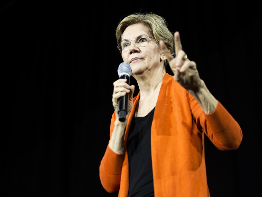 caption: Democratic presidential candidate Sen. Elizabeth Warren, D-Mass., has released her plan to fund single-payer health care, keeping with a pledge not to raise taxes on the middle class.
