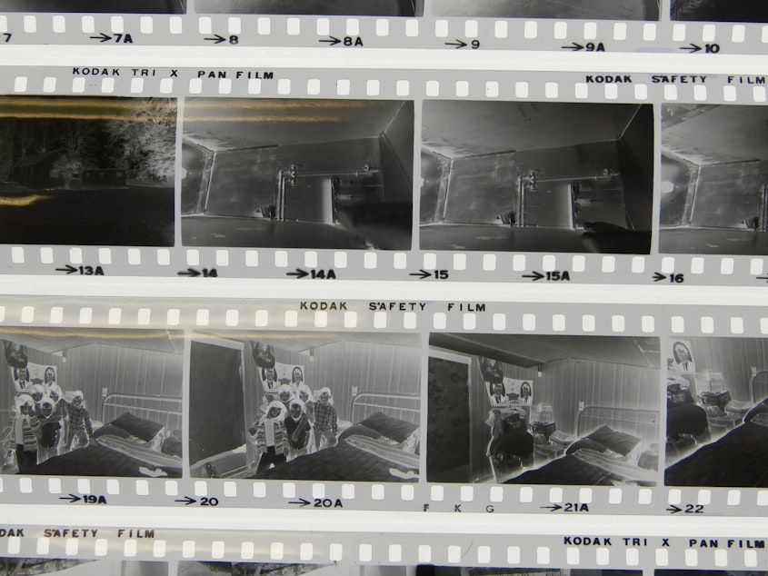 caption: The bulk of the Nash collection is comprised of these strips of negatives. 